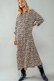 Leopard Print Button Maxi - Greige Goods