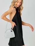 Halter Cross Neck Dress - Greige Goods