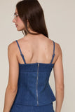 Denim Fit & Flare Top - Greige Goods