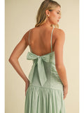 Ruched Linen Maxi Dress - Greige Goods
