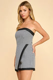 Houndstooth Romper - Greige Goods