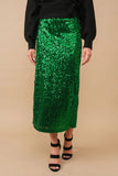 Sharon Sequin Midi Skirt - Greige Goods
