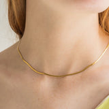 Gold Micro Herringbone Necklace - Greige Goods