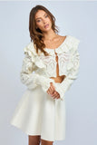 See-Through Ruffle Crop Sweater - Greige Goods
