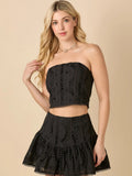 Embroidered Tube Top & Skirt Set - Greige Goods