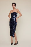 Sequin Side Slit Tube Midi