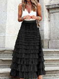 Layered Ruffle Maxi Skirt