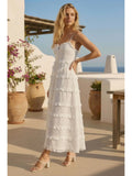 Tiered Eyelet Midi Dress - Greige Goods