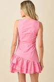Ruffle Hem Square Neck Mini