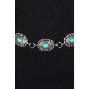 Turquoise Metal Belt - Greige Goods
