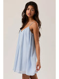 V-Neck Loose Fit Mini Dress - Greige Goods