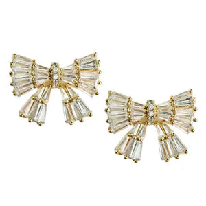 Sparkler Stud Bow Earrings - Greige Goods