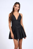 Plunging V-Neck Fit & Flare Mini - Greige Goods