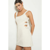 Sequin Bow Cutout Mini Dress - Greige Goods