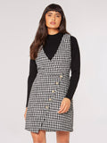 Dogtooth Pinafore Mini Dress - Greige Goods