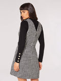 Dogtooth Pinafore Mini Dress - Greige Goods