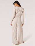 Pleat Detail Soft Tailored Pant - Greige Goods