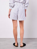 Linen Blend Stripe Shorts - Greige Goods