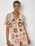 Crochet Square Cardigan - Greige Goods