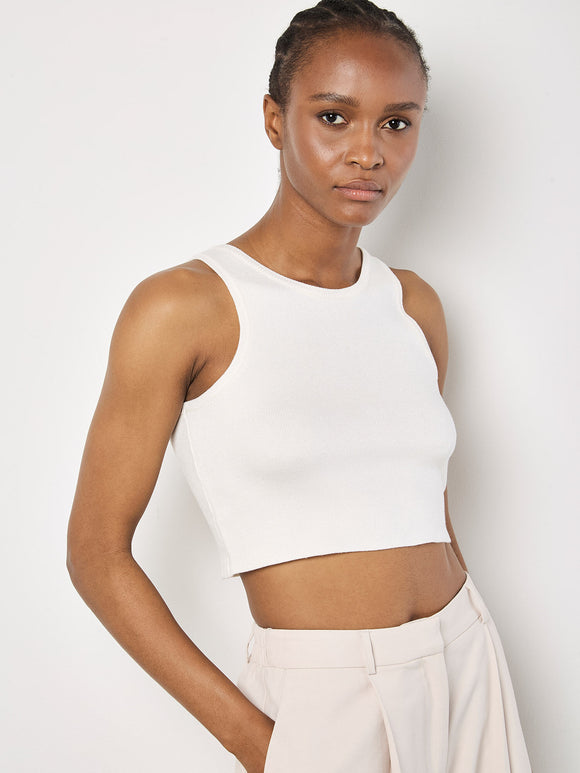 Racer Knitted Crop Top - Greige Goods