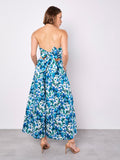 Ikat Flora Tie Back Palazzo Jumpsuit - Greige Goods