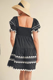 Ric Rac Puff Sleeve Mini - Greige Goods