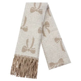 Bow Pattern Fringe Oblong Scarf