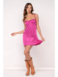 Satin Tie Strap Mini Dress - Greige Goods