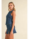Denim Open Back Top & Skirt