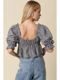 The Gingham Bow Top