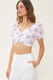 Cotton Eyelet Floral Crop Top - Greige Goods