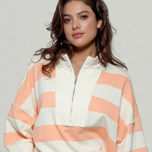 Striped Pullover Top - Greige Goods