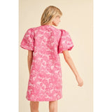 Floral Jacquard Embroidery Dress - Greige Goods