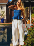 Denim Strapless Top - Greige Goods