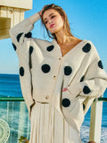 Oversized Polka Dot Cardigan - Greige Goods