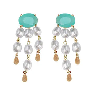 Seaglass Pearl Earrings - Greige Goods