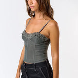 Lacy Bustier Corset Top - Greige Goods