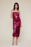 Sequin Side Slit Tube Midi