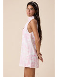 Turtle Neck Cutout Plain Mini Dress - Greige Goods