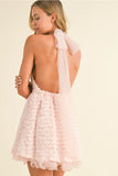 Aplique Halter Dress - Greige Goods