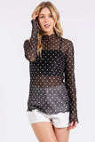 Polka Dot Mesh Top - Greige Goods