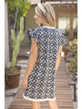 Ruffle Sleeve Ribbon Dress - Greige Goods