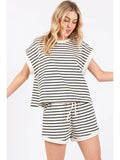 Striped Top & Shorts Set