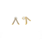 Diamond V Studs - Greige Goods