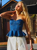 Denim Strapless Top - Greige Goods