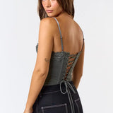 Lacy Bustier Corset Top - Greige Goods
