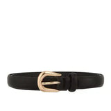 Classic Button Leather Belt - Greige Goods