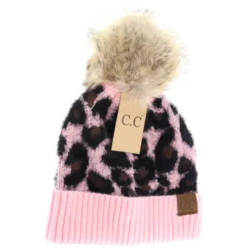 Leopard Pom Beanie