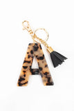 Chunky Acetate Letter Keychain - Greige Goods