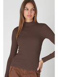 LS Ribbed Mock Neck Top